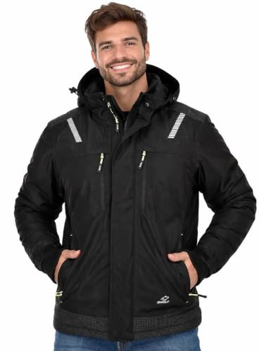 BWOLF OLYMPIA Outdoor Jacken für Männer Arbeitsjacke Herren Winter Herren Winter Wasserdichte Winddichte Winterjacke Arbeitsjacke Warme mit Kapuze