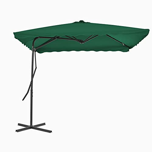 Annlera Parasol de Patio avec Mât en Acier 250x250x230 cm Vert Parasol d'extérieur Tourne à 360 Degrés Parasol de Terrasse Anti-UV et Anti-décoloration Parasol de Jardin Créer de l'ombre