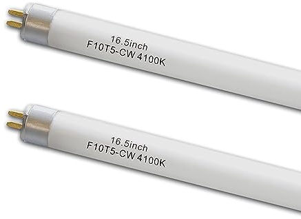 Flyercatch 16inch F10T5 CW 10watt Fluorescent Bulb, 4100K Cool White Light, Replacement T5 10W 4200K Bright White Lighting Tube, 16.5 Overall Length (2pack)