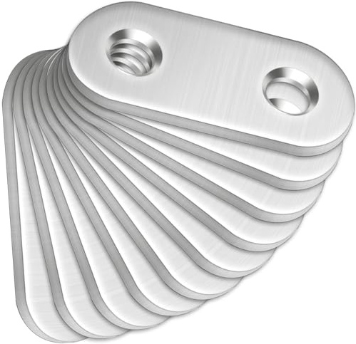10 Pcs Straight Brackets (40 x 16 x 2mm), Bolatus Stainless Steel Mending Plates Connecting Plates Flat Straight Brace Brackets with Holes Metal Joining Plates for Wood