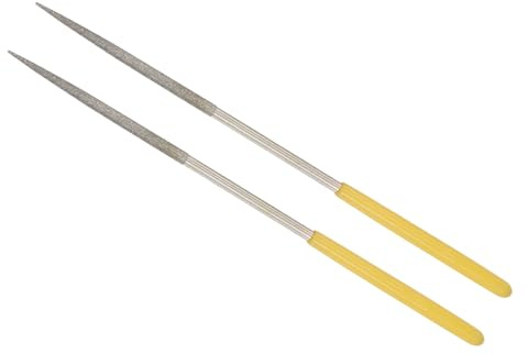 CoCud Lime à Aiguille Revêtue de Diamant, | Queue de 3 mm, Longueur de 140 mm|, Outil d'Affûtage de Lime Ronde Revêtue de Diamant - (pour Métal, Verre, Pierre), 2 Pièces