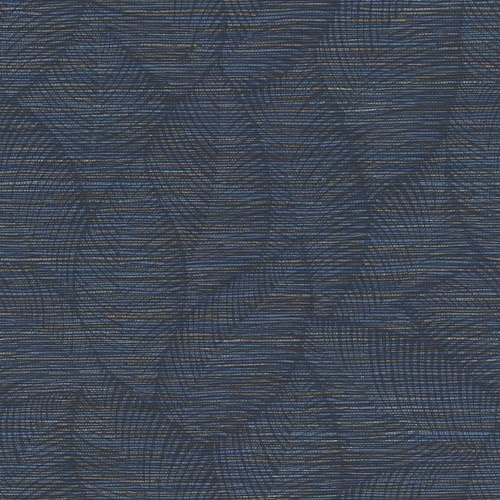 Rasch Tapeter 866803 – fibertapet med blad i mörkblått från Symphony-kollektionen – 10,05 m x 0,53 m (L x B):