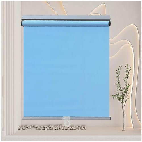 Sonnenschutzrollos, Verdunkelungsrollos Für Fenster, Verdunkelungsvorhänge Ohne Bohren, Thermo Fensterrollo, Temporäre Jalousien, Seitenzugrollo,blue-105x100cm/41 * 39in