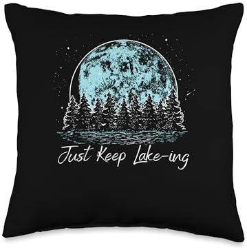 Just Keep Lakeing Summer Lakes Tropical Lagoon Throw Pillow
