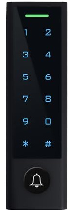 ISNATCH Apriporta RFID con tastiera touch illuminata, impermeabile IP66, serratura per controllo accessi tramite card o PIN a 6 cifre, Nero