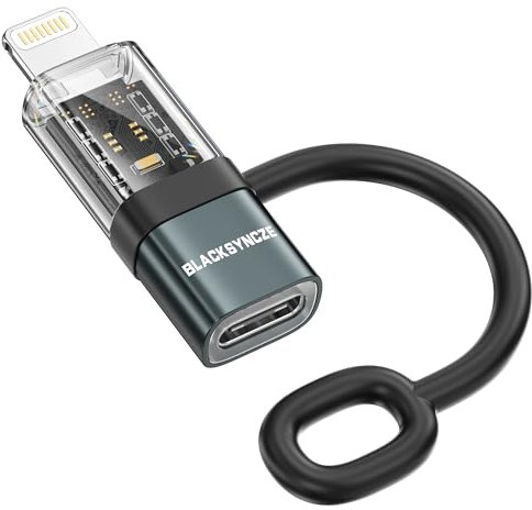 BLACKSYNCZE 36W USB C to Lightning Adapter, PD Fast Charging USB C Female to Lightning Male Adapter with Data Transfer for iPhone 14 13 12 11 Pro Max/Pad Pro/Air 5/Mini 6/Pod, Not for Audio/OTG