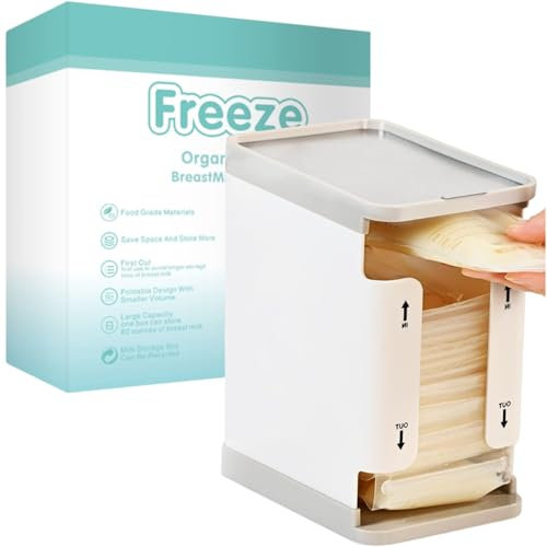 Bewinner Caja de Almacenamiento de Leche Materna - Contenedor Extraíble para Congelador con Gran Capacidad, Organizador Reutilizable para Almacenar y Organizar Leche Materna