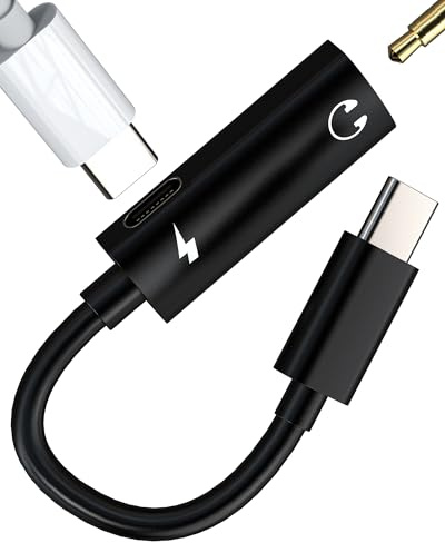 USB C to 3.5mm Adapter for iPhone15 Headphone Adaptor (2in1)for Apple iPad compatible for Samsung 60W Type C Jack Audio Charger Splitter Car Charging Converter Aux Cable Earphone Dongle Port Connector