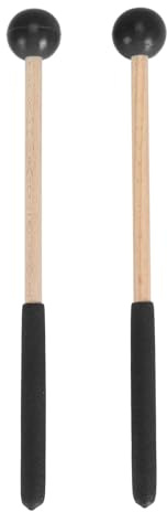 1 Paar Trommelstock, 22cm / 8.66 Zoll Holz Drumsticks, Gummi Ahorn Percussion Schlägel Mallet mit Rutschfester Griff und Filzkopf Multifunktionaler Zungentrommelhammer für Konzerte Pauken, Snare Drum