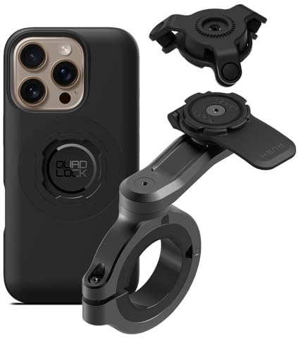 QUAD LOCK Lenker Handyhalterung PRO - Groß mit Vibrationsdämpfer und MAG Hülle für iPhone 16 Pro
