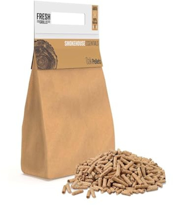 Fresh Grills Wood Pellets for BBQ Grill, Wood Fired Pizza Oven, Kamado and Outdoor Smokers, High Energy Wood Chips 1.5kg to 18kg (Oak Wood, 1.5kg)