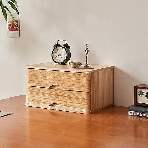 Aktenschrank aus Massivholz mit erhöhtem Regal und Schubladen, Büroschrank für Akten und Kleinteile