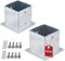SET SOTECH di 2 tasselli a vite, quadrati 140 x 140 mm, altezza 152 mm, acciaio zincato a caldo, tassello a terra per legno squadrato - ideale per uso esterno