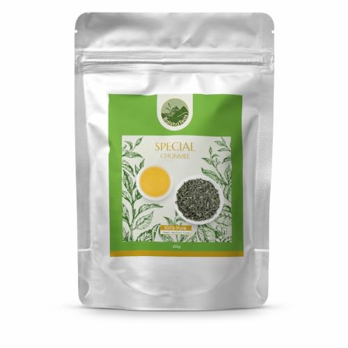 BaishaTeas Tè verde sfuso dalla Cina, tè Chun Mee puro al 100%, senza glutine, tè verde di alta qualità direttamente dalla Cina, per oltre 120 tazze (250g)