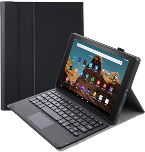 Wireless Bluetooth Keyboard Cover for Amazon Fire HD 10 & 10 Plus Tablet (13th/11th Generation, 2023/2021 Release), Keyboard Case & Trackpad Mouse