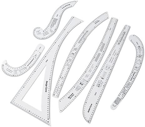 KIMISS Französische Kurvenmuster Lineal Set 7pcs Nähen Lineal Schneiderei