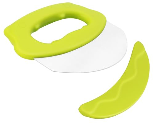 KUONIIY Roulettes à pizza tranchantes en acier inoxydable pour piiza, tartes avec poignée confortable, vert