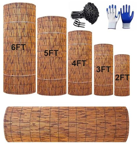 Generico Recinzione in Canne Naturali, Privacy Canniccio Bambu per Esterno 80x100 100x200 140x300 160x600 cm Arelle Bamboo per Rotoli Decorativi Frangivista Balcone Giardino