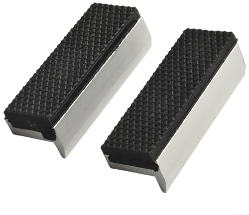 Aluminum Alloy Soft Vise Jaw Pads with Magnetic Grip and V-Shape Ledge, Multi-Purpose Protective Covers for Bench Vises, Drill Press Vises and Mill Clamps,(3inch)