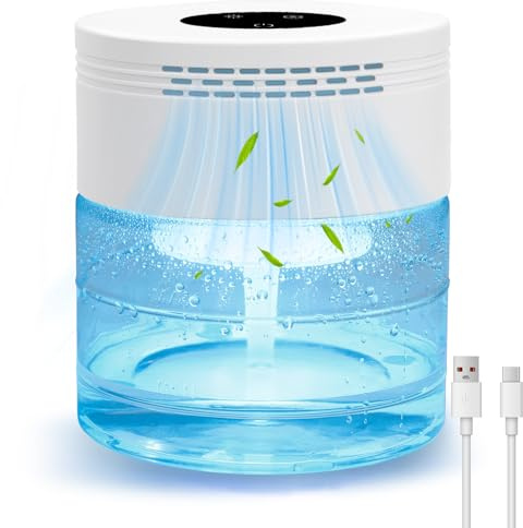 Water Air Purifiers for Home, Water Based Air Purifiers, Quiet 3-Speed Air Washer, 8-Color Light Air Revitalizer, 24H Auto Shut-off Rainbow Air Purifier machine for Bedroom, Office, Living room, Pet