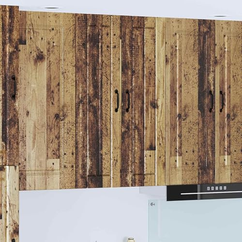 Mandloder Küchenschrank Altholz Optik, 60x31x100 cm, aus Holzwerkstoff, mit Schiebetüren, vielseitiger Vorratsschrank für Küche, langlebiger Aufbewahrungsschrank