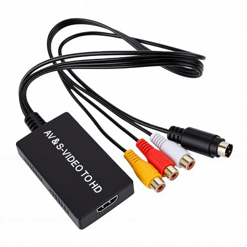 VBESTLIFE Convertidor de Video AV a HD, Adaptador de Señal con Salida 1080P, for Conversión de Audio y Video