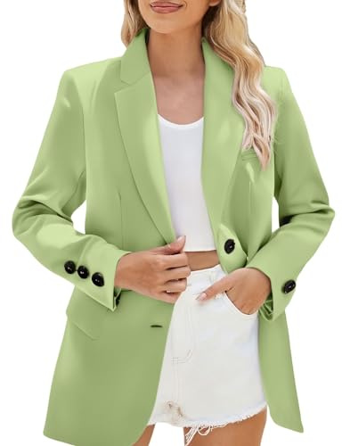 Blazer Dam långärmad bomull sweatblazer fritid stora storlekar kavaj | Långblazer med knappar oversize bubbeljacka stretch och reverskrage damblazer ledig öppen front kavaj för arbete kontor