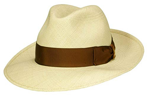 Borsalino Quito Fedora Panamahut mit breiter Krempe - Natur-Braun (714-5) - 58 cm