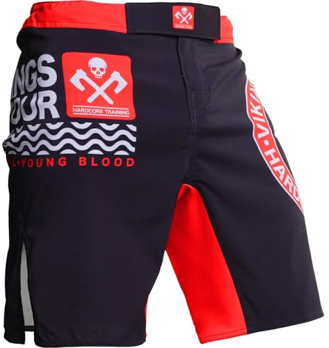 Hardcore träning vikingar på torn svart herr kampsport MMA BJJ fitness Muay Thai boxning grappling No Gi, Rouge, L