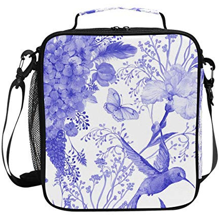 Montoj Kühltasche/Kühltasche, wasserfest, Hortensien und Kolibri, Violett