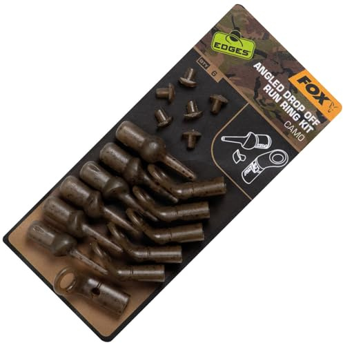 Fox Edges Camo Angled Drop Off Run Rig kit - 6 Leadclips für Karpfenbleie, Einhänger für Laufmontagen zum Karpfenangeln