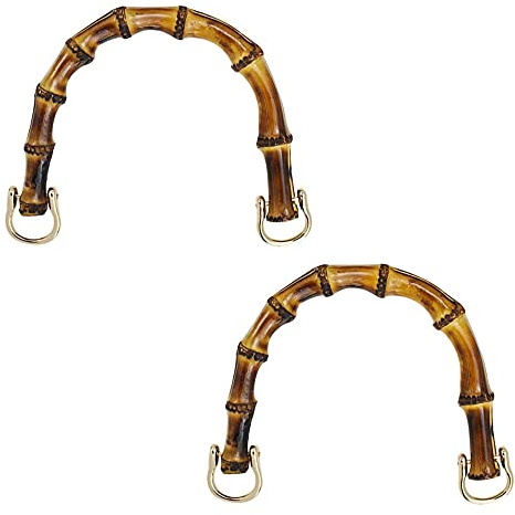Gotetiso Manici Bamboo per Borse 2 Pezzi Manici in Bamboo per Borse Manico Borsa Bamboo Manici Bambu per Borse Manici per Borse Fai da Te in Bambù Manici di Ricambio Bambù a Forma di U