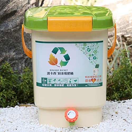 Indoor Small Composter Starter Kit Kitchen Compost Bin, Countertop Compost Pail with Sealed Lid and Accessories, Food Recycler Collect Bucket, Cupboard Bin Waste Container Create Rich Organic Compos