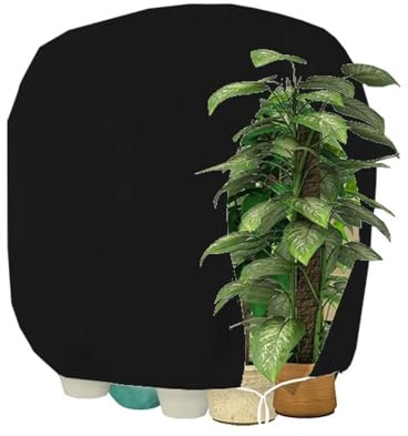 HERILIOS Winterschutz für Pflanzen, Frostschutz Pflanzenabdeckungen als Winterschutz, mit Reißverschluss für Baum Palmen Balkonpflanzen haube Zelt Atmungsaktiv - Reißfest, 200X240cm Schwarz