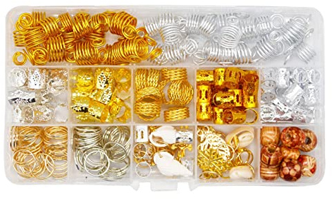 238 Stück Haarperlen Haarschmuck für Zöpfe Dreadlock-Zubehör für Zöpfe Accessoires Haarschmuck