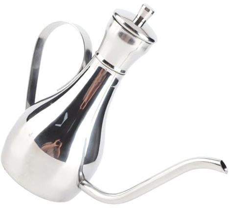 Ölkanne Olivenöl Kanne 350 ml Ölspender Ölflasche Edelstahl Öl und Essigspender für Olivenöl Essig Sauce für Küche Restaurant BBQ