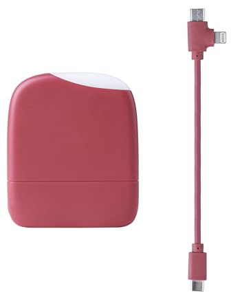 Xoopar Ice Powerbank Batterie Externe 5000 mAh Lumière Tactile - Rouge | Batterie 5000 mAh avec lumière tactile intégrée - plastique recyclé certifié GRS, compatible iPhone, Samsung, Xiaomi