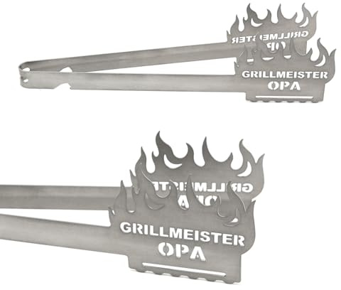 Grillzange Motiv Grillmeister Opa, spülmaschinengeeignet, Geschenkidee, Männergeschenk, Geschenk für Opa, Großvater