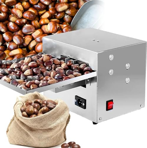 GBHJJ Macchina per Aprire I Gusci Castagne, Macchina Elettrica per Schiacciare Castagne, Macchina Intagliare Castagne Commerciale da 60 W, capacità 15-25 kg/Ora, per Castagne di Molte Dimensioni,110V