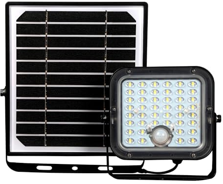 Velamp Cube Faretto LED Solare 1500 lm – Sensore Movimento, Modalità Automatica, Pannello Remoto 5 m, IP65, Luce Esterna per Portico, Ingresso, Giardino