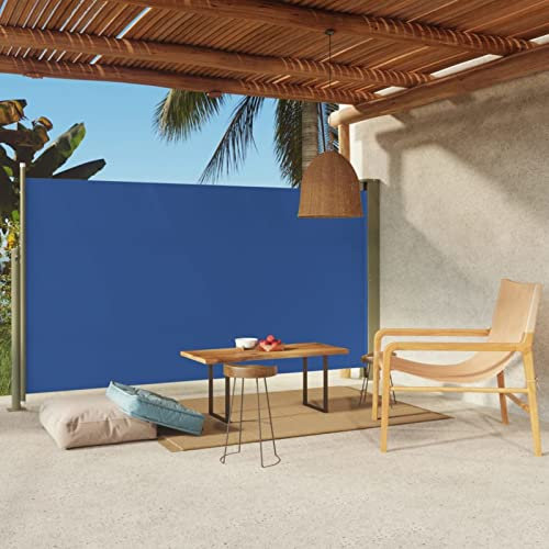 CIADAZ Seitenmarkise Ausziehbar, Windschutz, Seitenmarkise, Sichtschutz Ausziehbar, Seitenwandmarkiese, 170x300 cm Blau