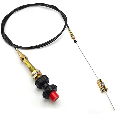 VCGTX10 10FT Vernier Throttle Cable, Heavy Duty Vernier Locking Throttle Cable 10FT Vernier Adjustable Lock Cable Vernier Control Cable (Red Knob)