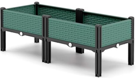 Jardineras Exterior Grandes, Jardineras Huerto Urbano, Jardinera for Exteriores de Material PP, Horta Urbana for Terraza, Balcón(Profundidad Interior 15cm)