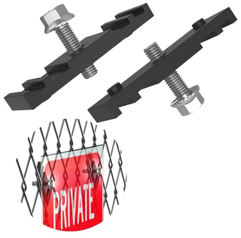 Zakdbbry Industrial Chain Link Fence Sign Brackets, 48 Pieces, Stainless Steel & Plastic, Fence Mount