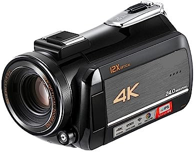 MZZYG Videocamera 4K Camara Live Streaming Camcorder 12X Ottico 100X Zoom Digitale Vlog Fotocamera Professionale