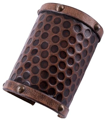 Battle-Merchant Armschützer aus Leder, einzeln | Armband, Armstulpe, Armband, Accessoire, für Mittelalter, Wikinger, Reenactment & LARP Fans