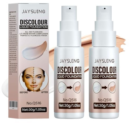 2 Flaschen Foundation Color Changing,Changing Foundation,Mature Skin Foundation,Intelligente Farbwechseltechnologie,Wasserfest und Langlebig,für Einen Spurlosen Nude-Make-up-Effekt