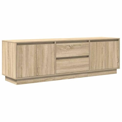 vidaXL Meuble TV avec lumières LED chêne Sonoma 160,5x41x50 cm
