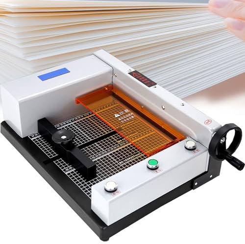 RoyceBee Elektrischer Papierschneider, Papierschneidemaschine für den Schreibtisch, 330 mm Schnittbreite, 40 mm Schnittstärke mit Tastensteuerung, für Büro, Schule, Druckerei