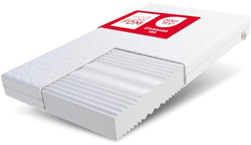 FDM Matratze 90x200 cm Härtegrad H3 H4 Höhe 14 cm Kaltschaummatratze Doppelseitige Rollmatratze MAX HR-Schaum 7 Komfortzonen mit Hypoallergenem Waschbarem Premium-Bezug Oeko-Tex Comfort Duo MAX